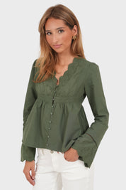 "Louie" Blouse Khaki Green