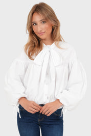 "Mohn" Bluse Weiß