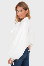 "Mohn" Bluse Weiß