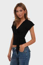 "Aya" top black
