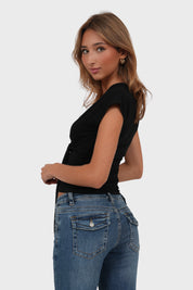 "Aya" top black