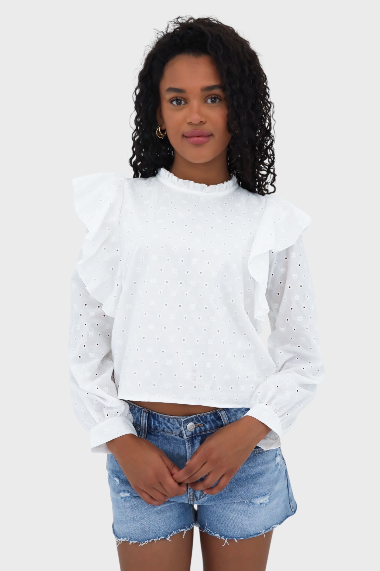 "Flowy" blouse white