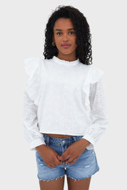 "Flowy" blouse white