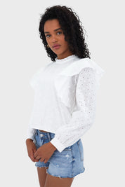 "Flowy" blouse white