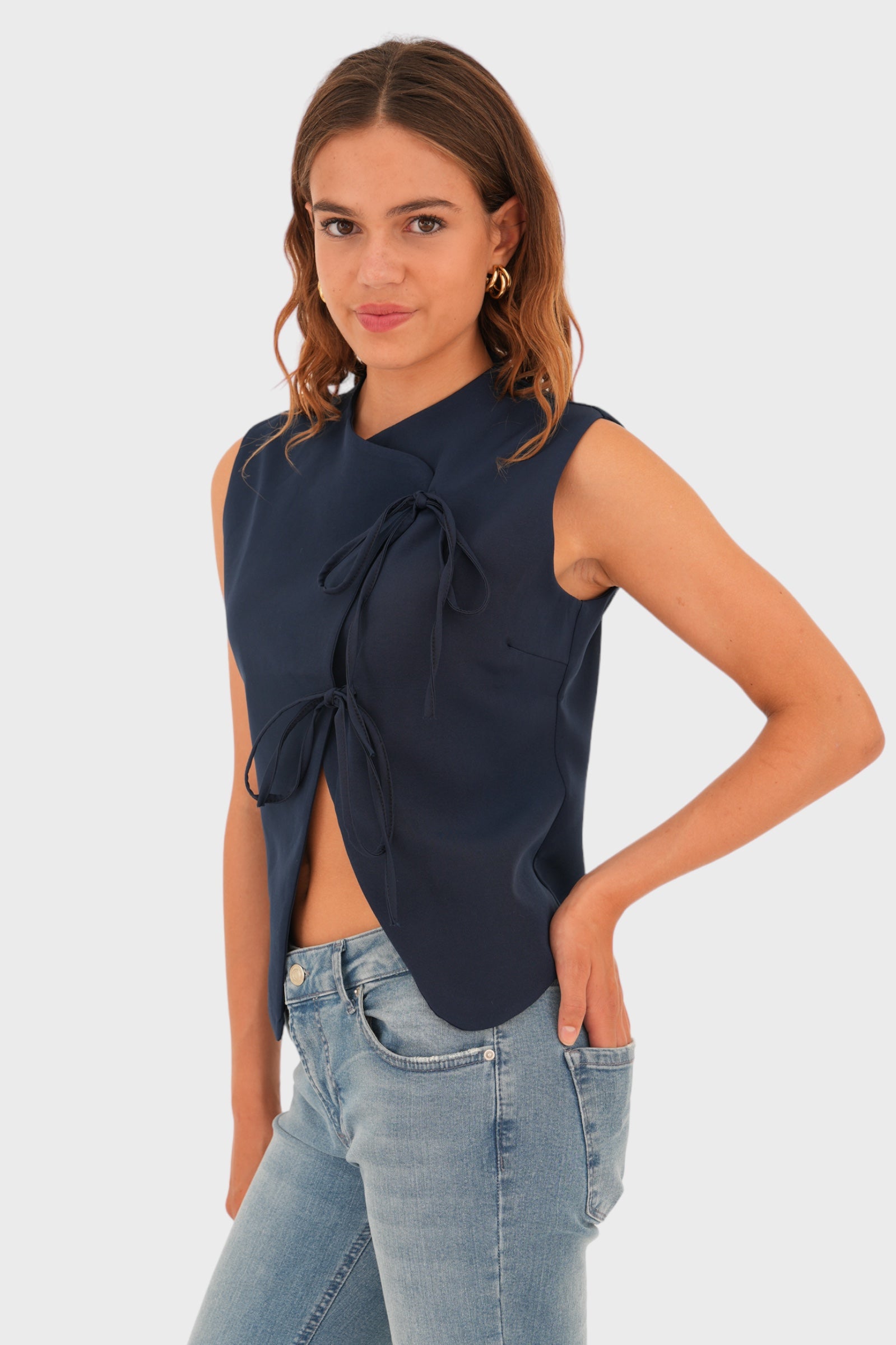 "Elle" top navy