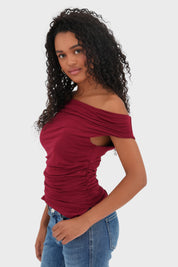 "Shoulder" top bordeaux