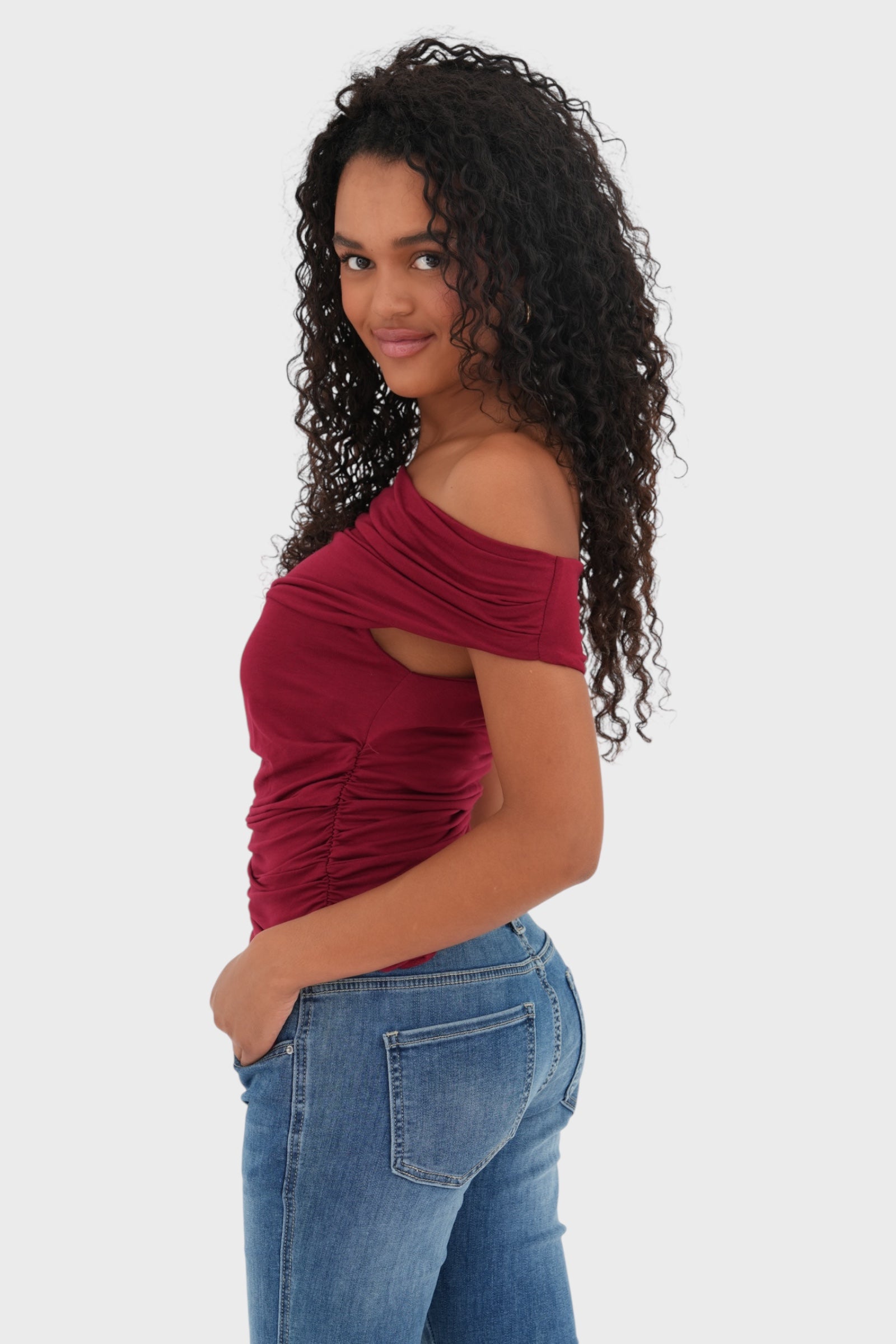 "Shoulder" top bordeaux
