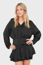 "Satin" dress black