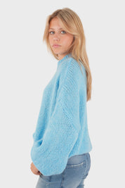 "Keep me warm" sweater blue