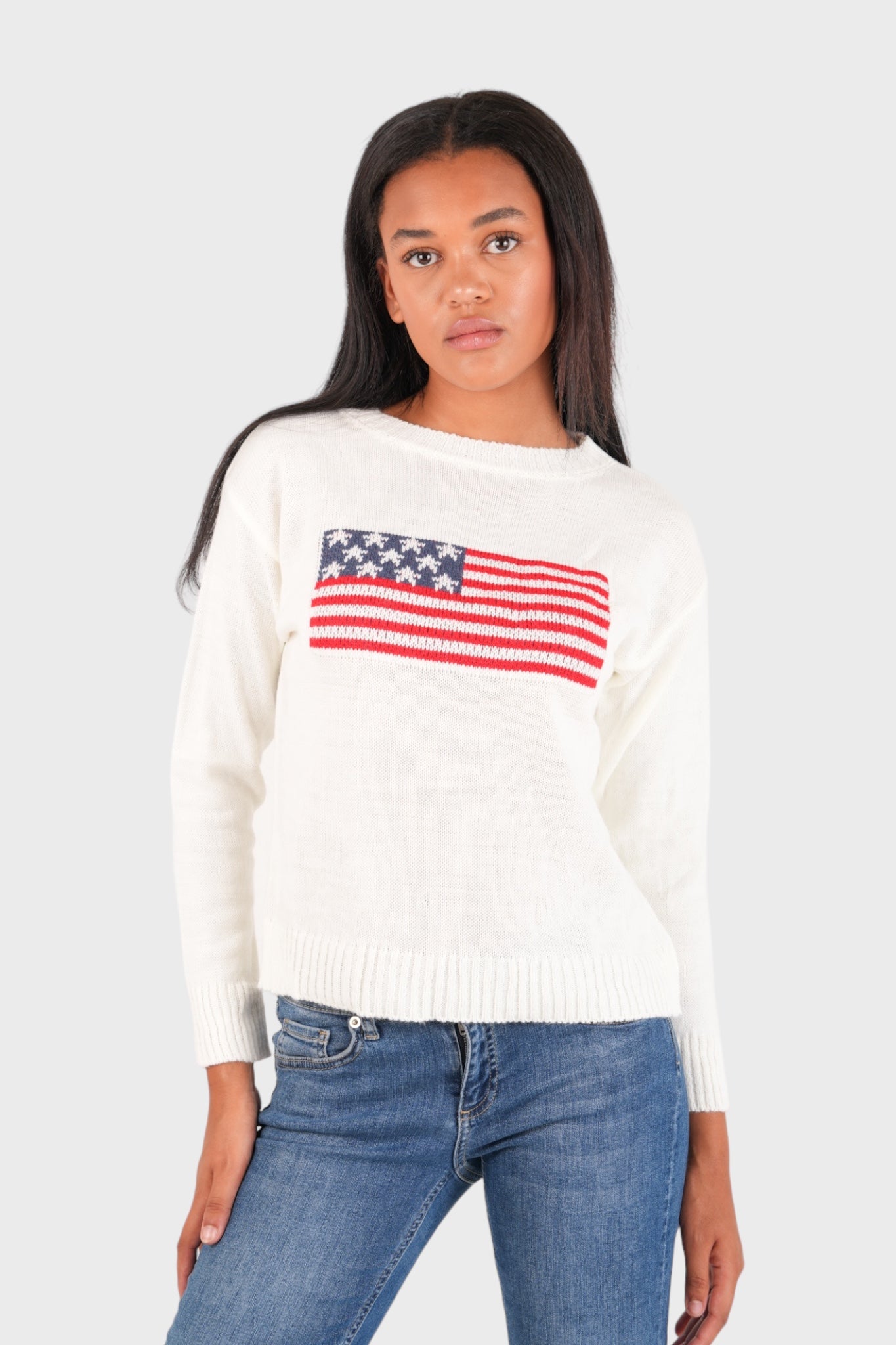 "Flag" sweater white