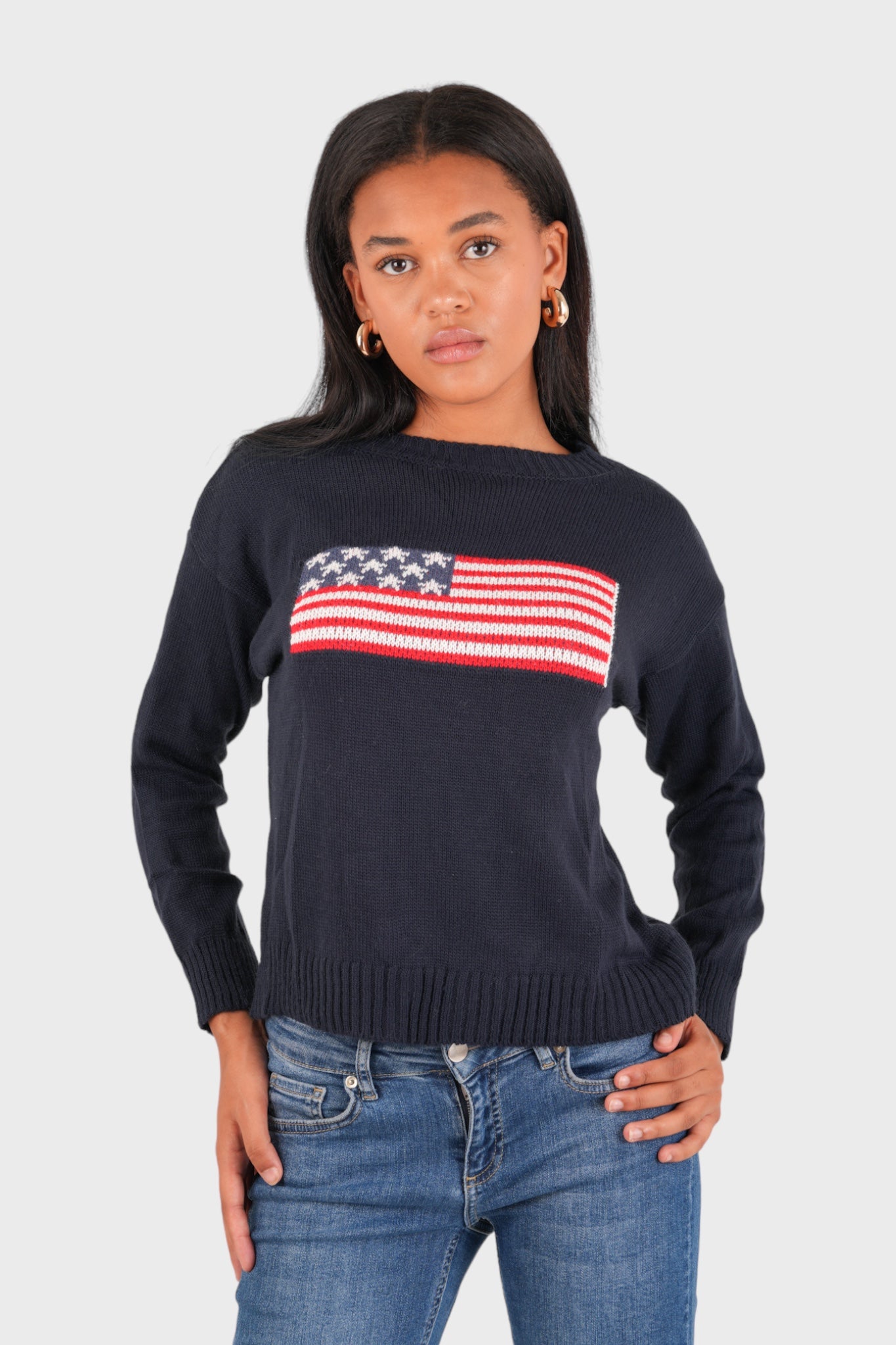 "Flag" sweater navy