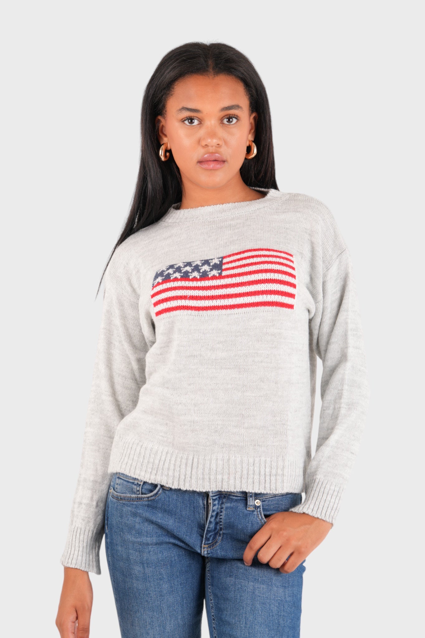 "Flag" sweater gray