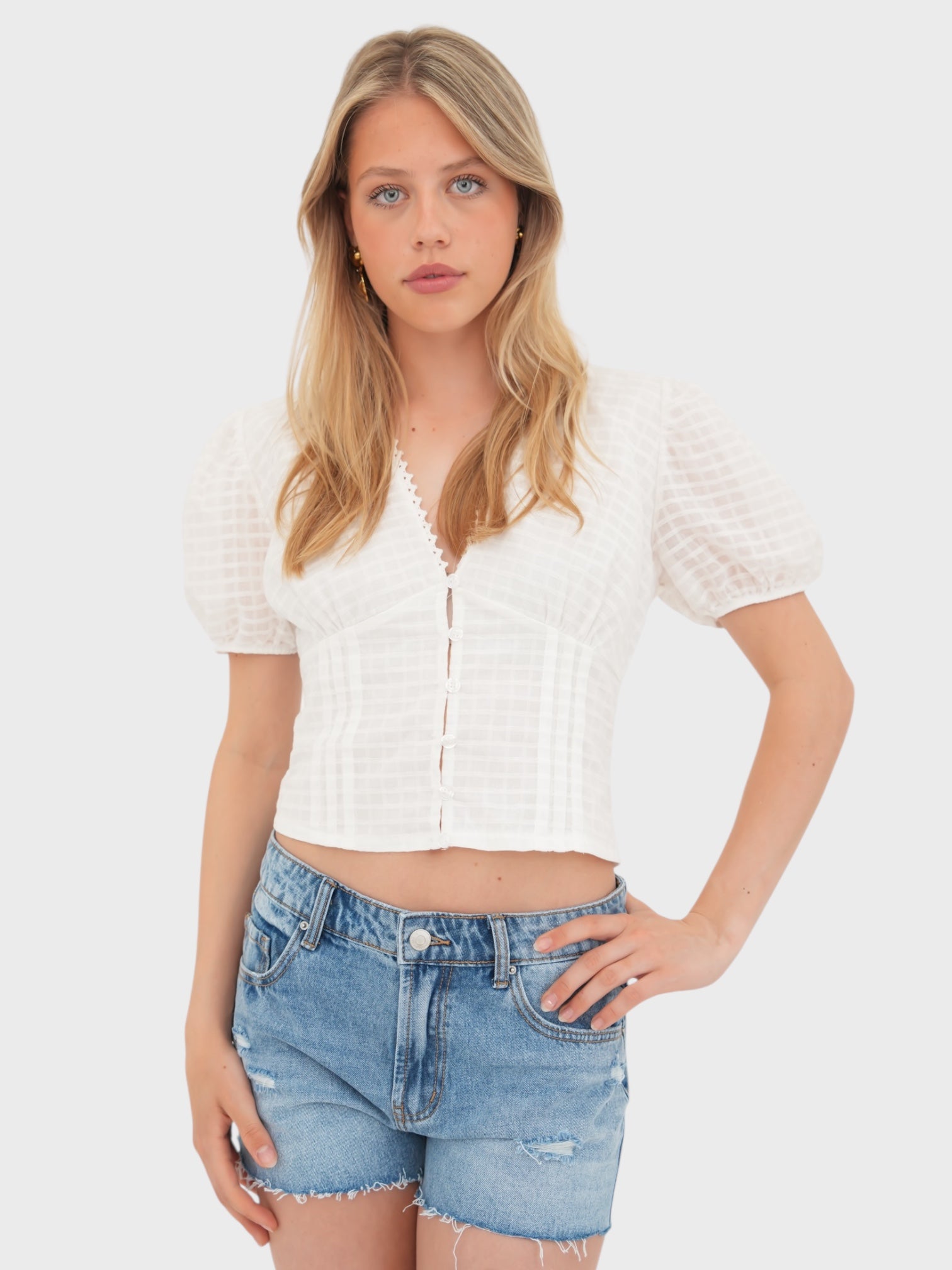 "Skye" blouse white ( PRE ORDER )