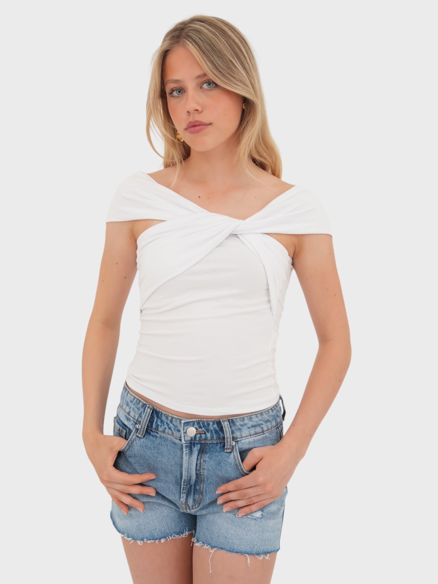 "Cannes" top white