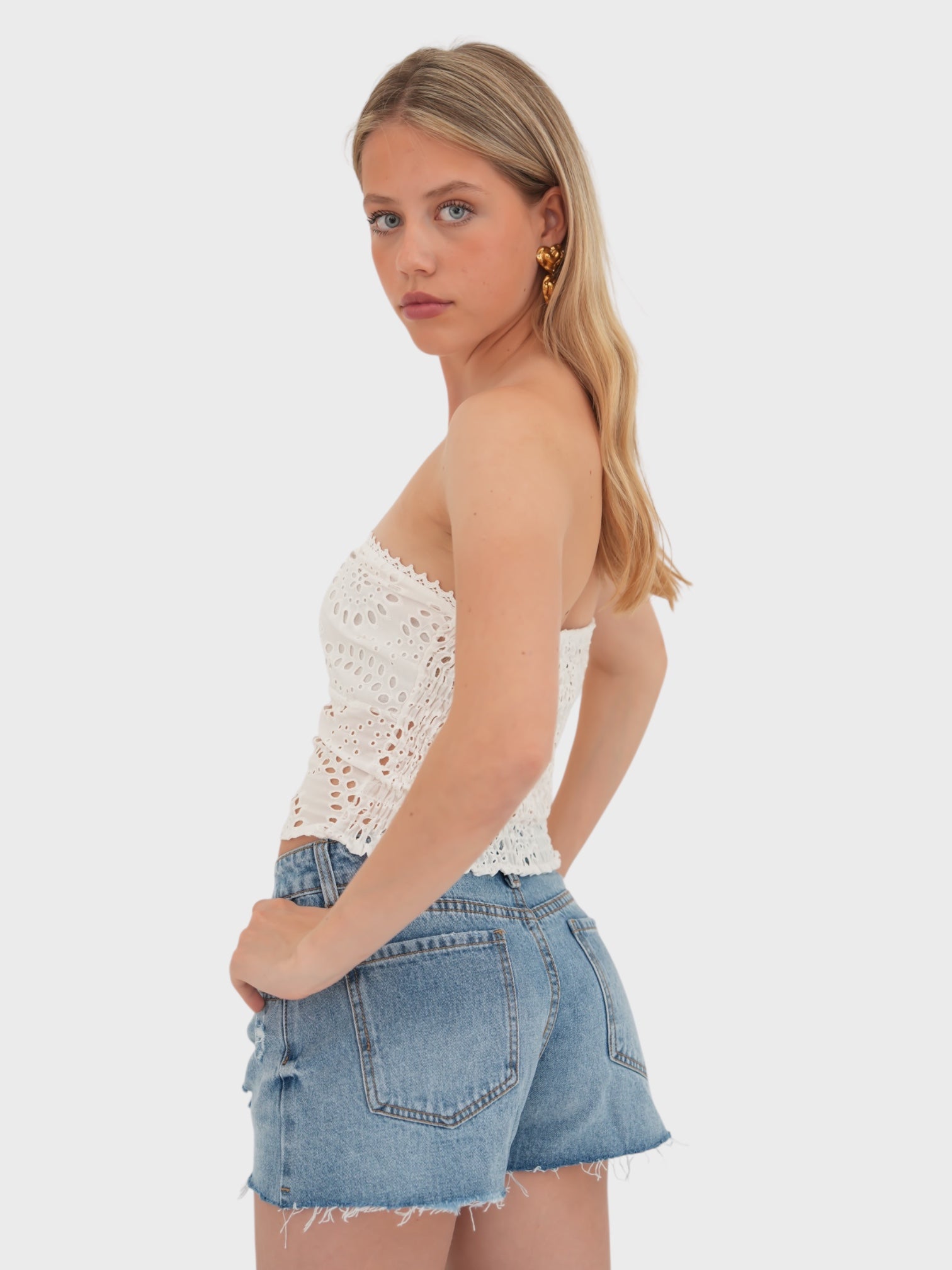 "Lisbon" top white