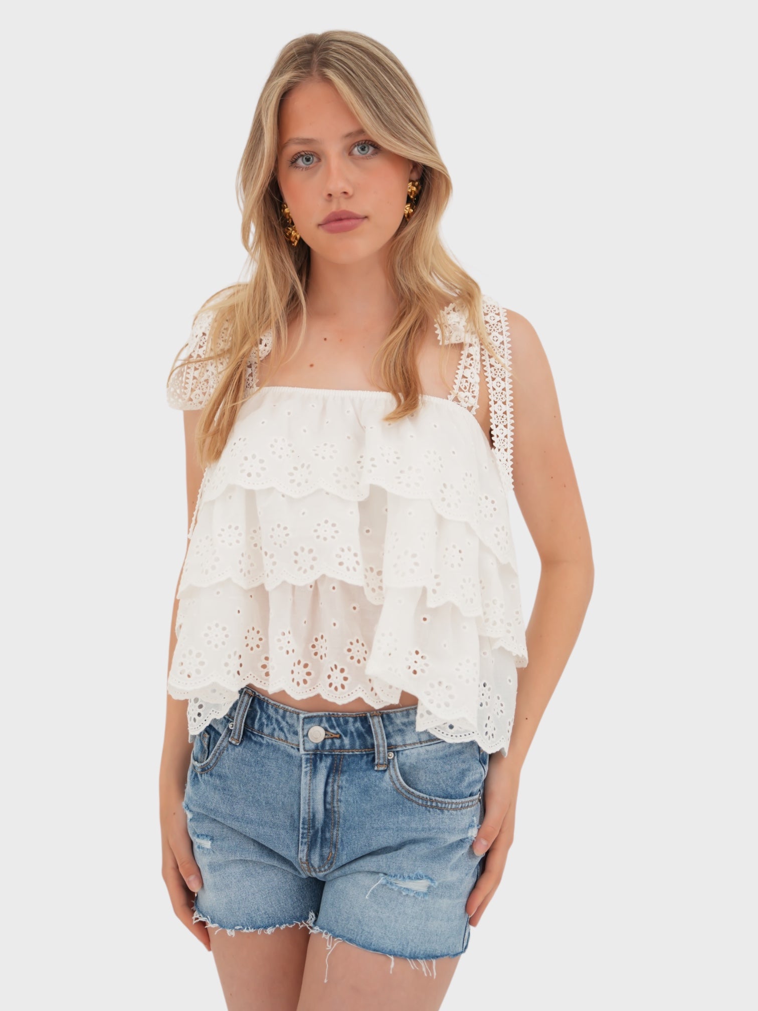 "Summerlight" top white