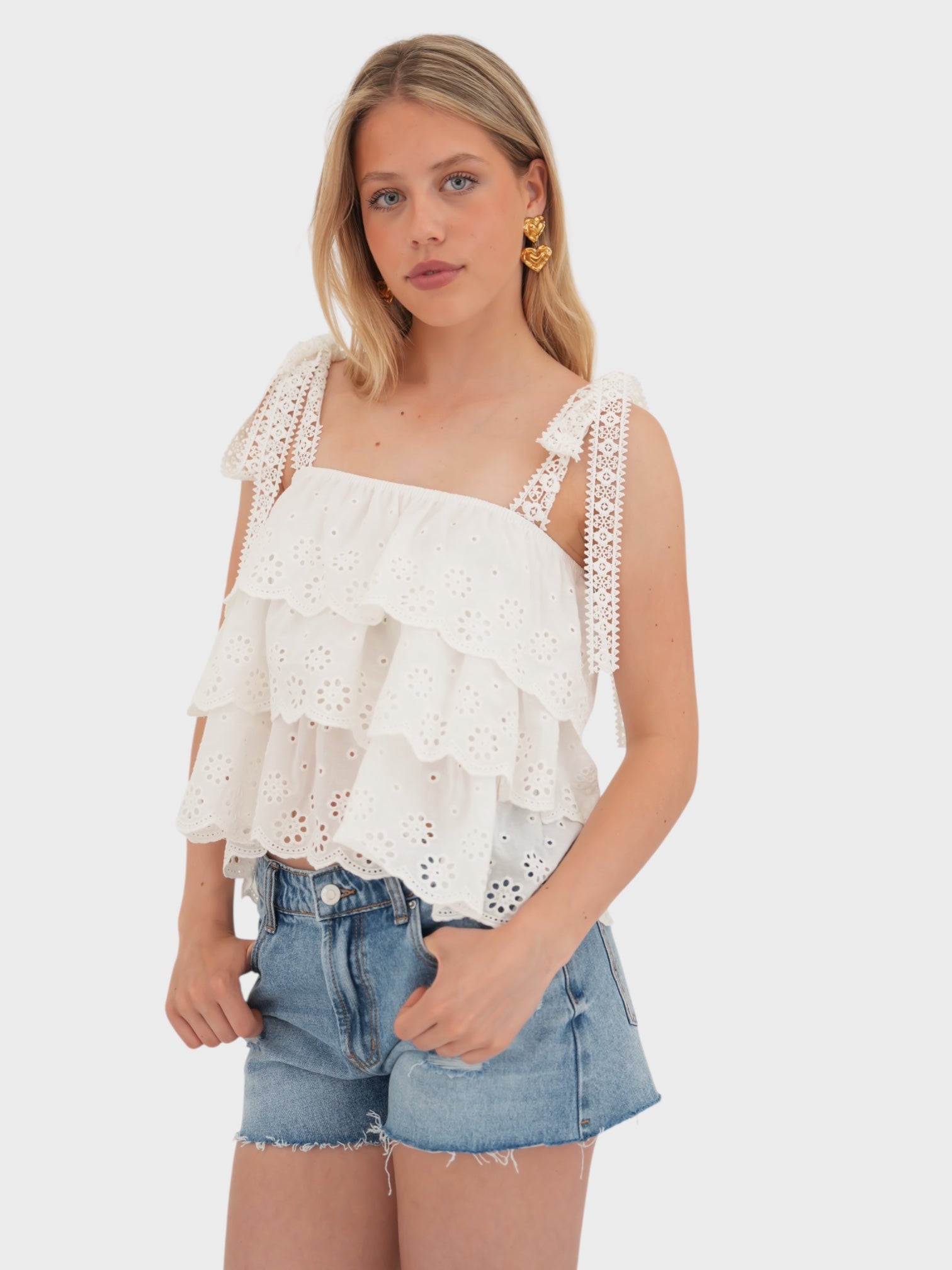 "Summerlight" top white