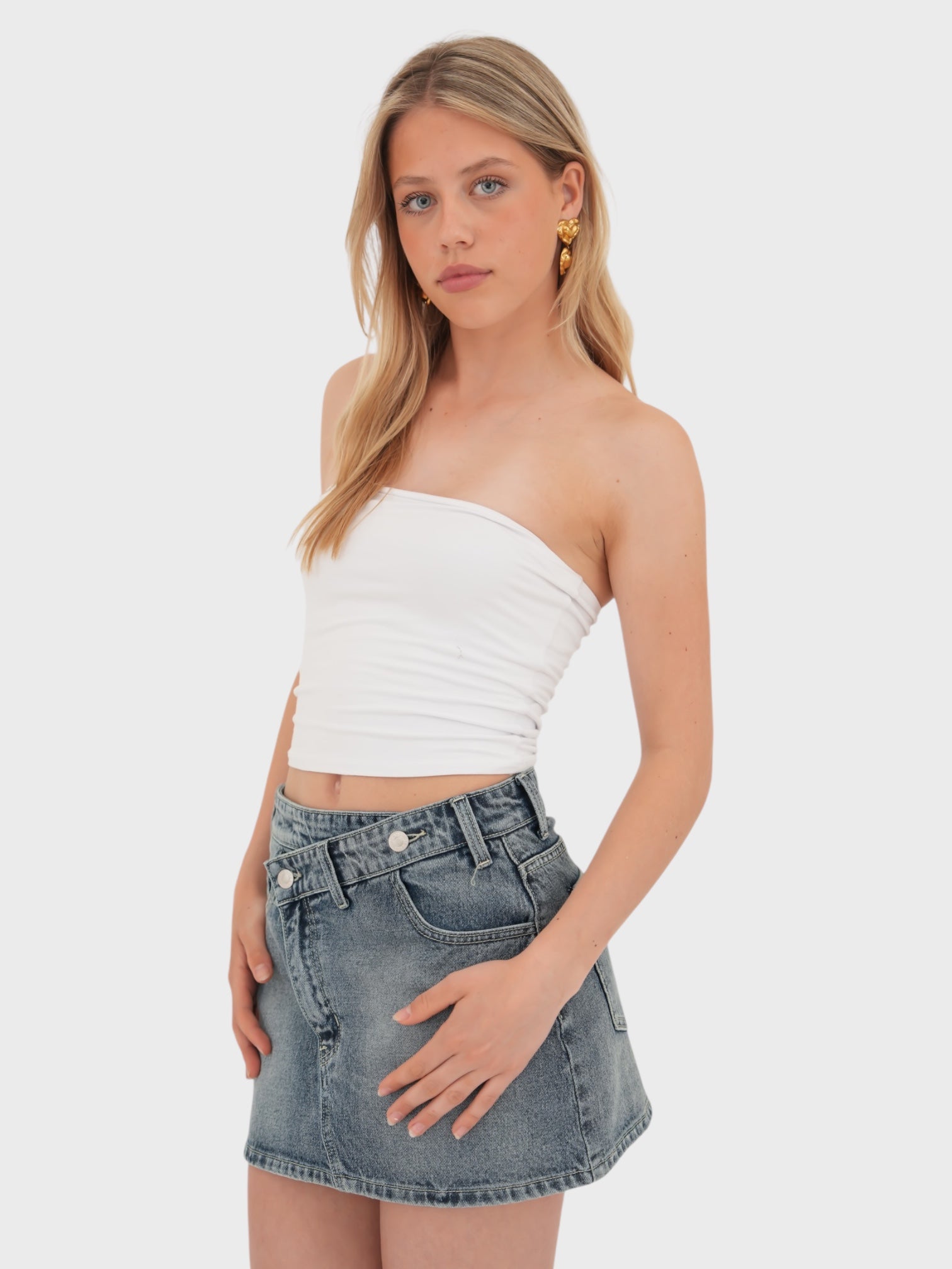 "Breezy" denim skirt blue ( PRE ORDER )