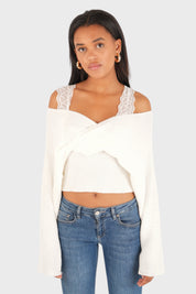 “Lace" sweater white