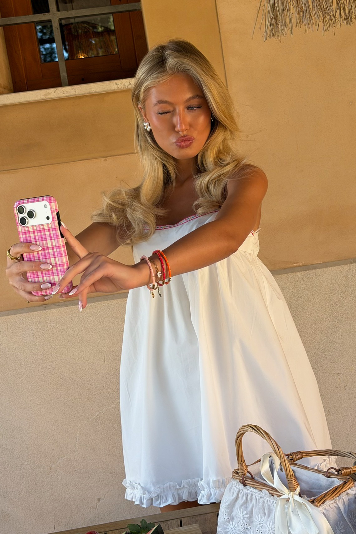 "Bambi" dress white & "Sweet peach" dress white bundle deal