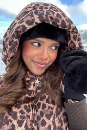 "Leopard" ski jacket brown