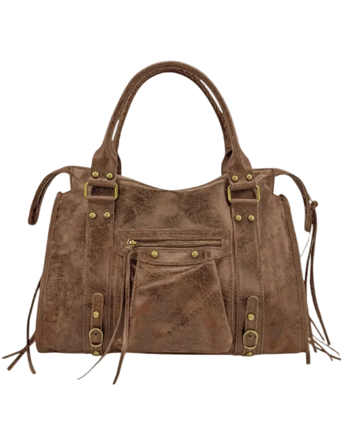 "Maggy" bag camel real leather