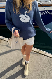 “Swan” sweater navy