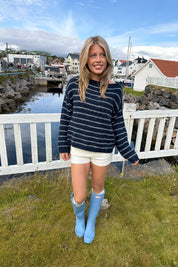 "Freja” sweater striped navy