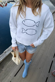 "Fisk” sweater white
