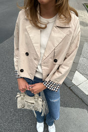 "Checked" trenchcoat beige (PRE ORDER)