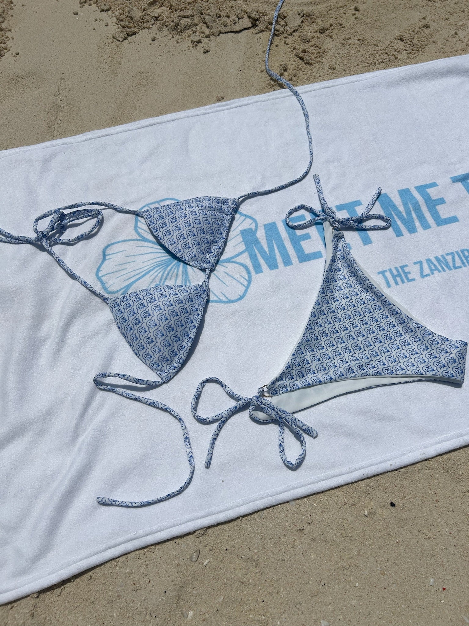 Bas de bikini noué "Amalfi" bleu