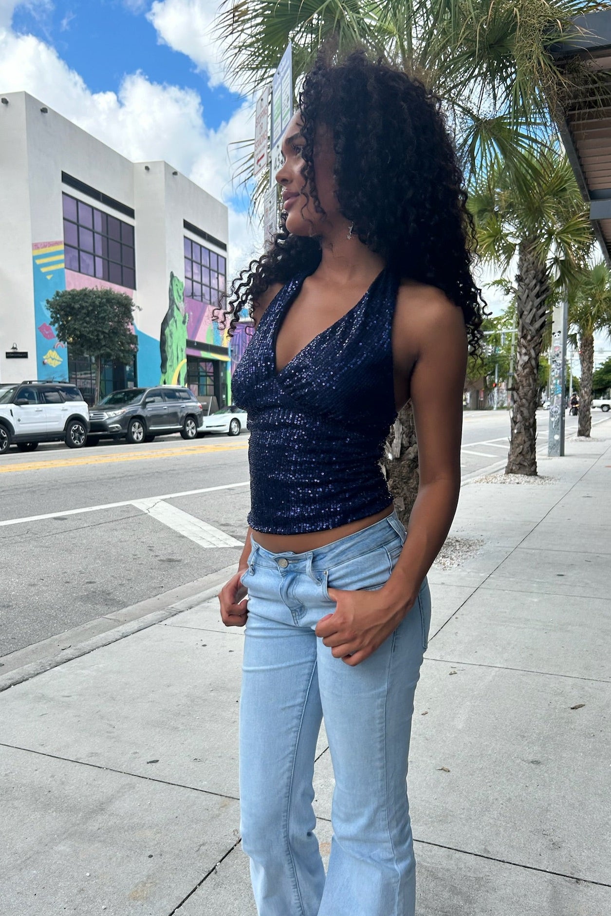 "Lume" top navy