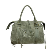 "Maggy" bag green real leather