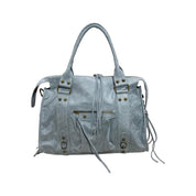 "Maggy" bag light blue real leather
