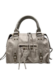 "Izzy" väska beige äkta läder