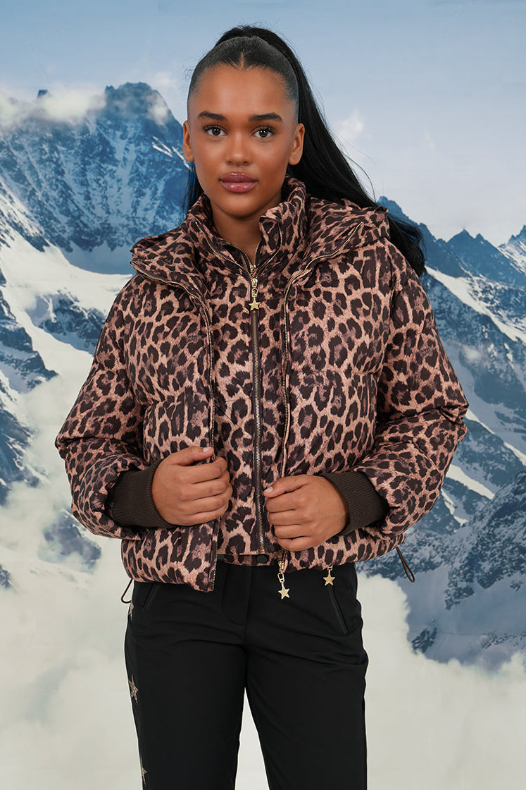 "Leopard" ski jacket brown