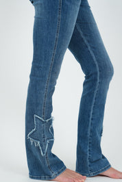 "Starry" flared jeans dark blue