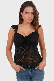"Luna" top black