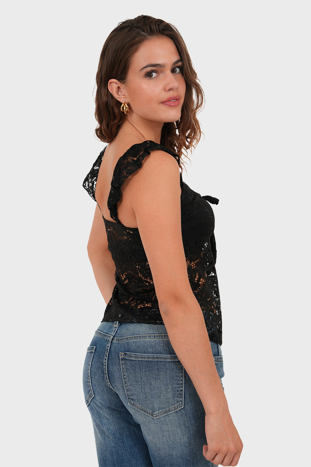 "Luna" top black
