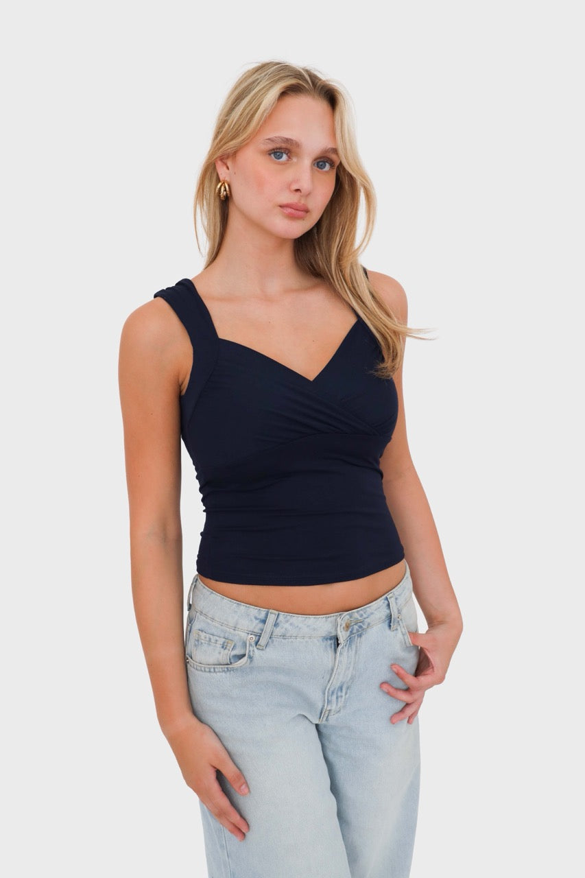 "Twist" top navy
