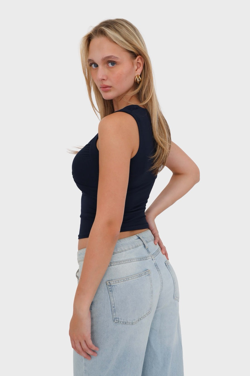 "Twist" top navy