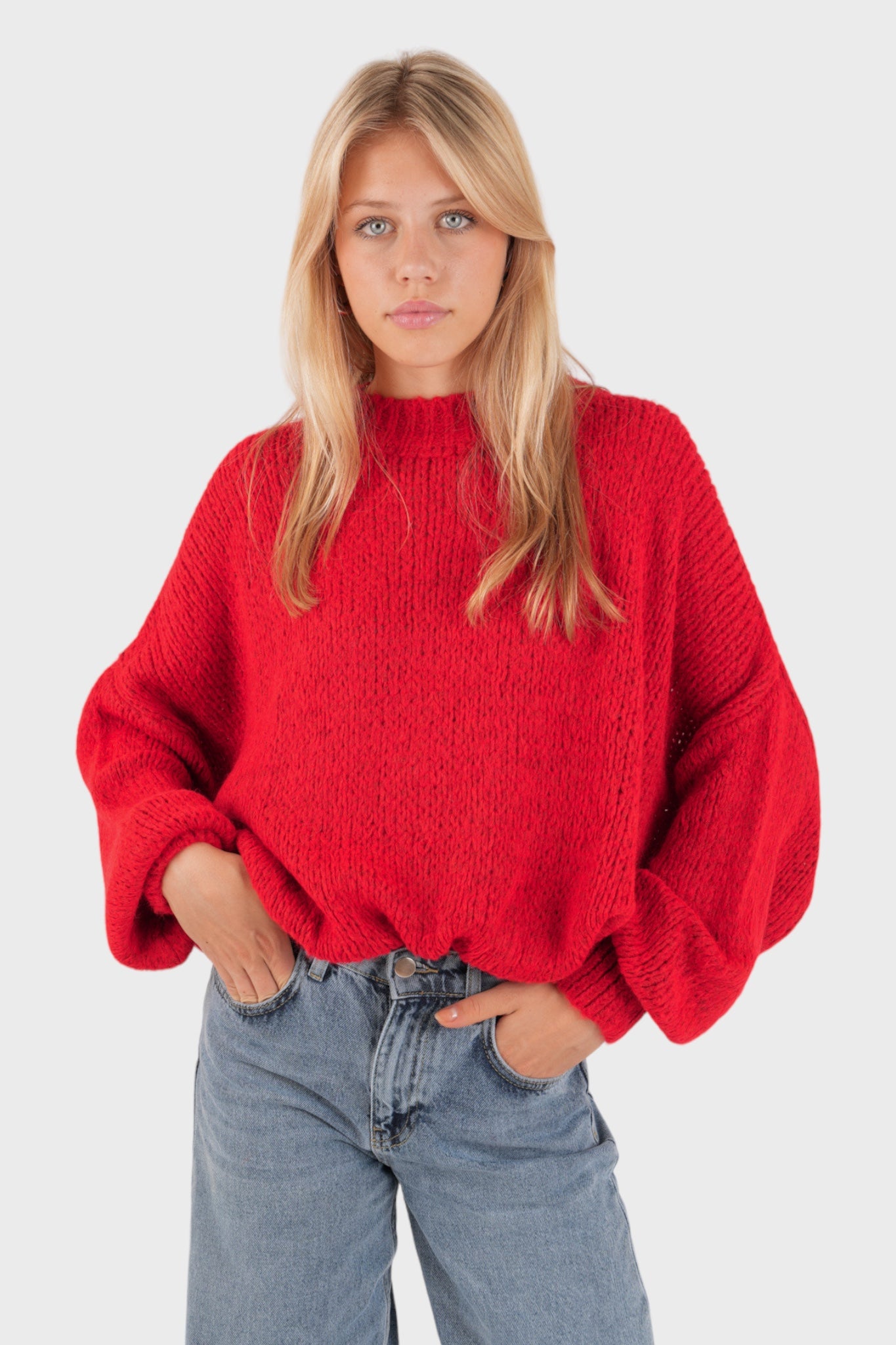 "Keep me warm" sweater red