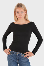 "Joy" top black