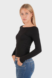 "Joy" top black