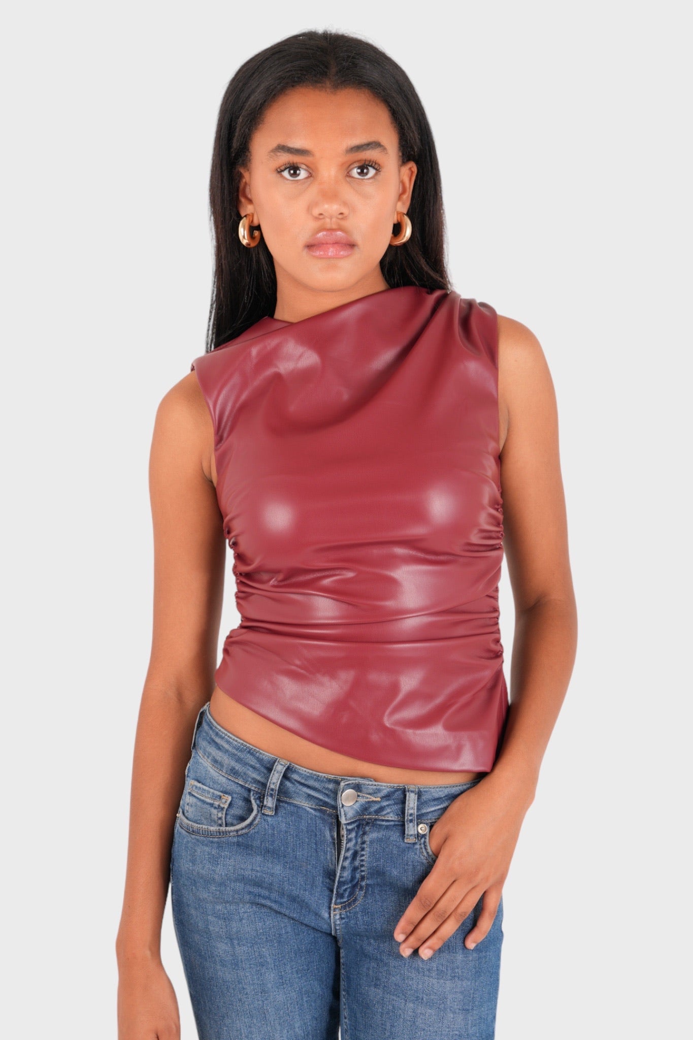 "Top de cuero rojo "Classy