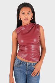 "Top de cuero rojo "Classy
