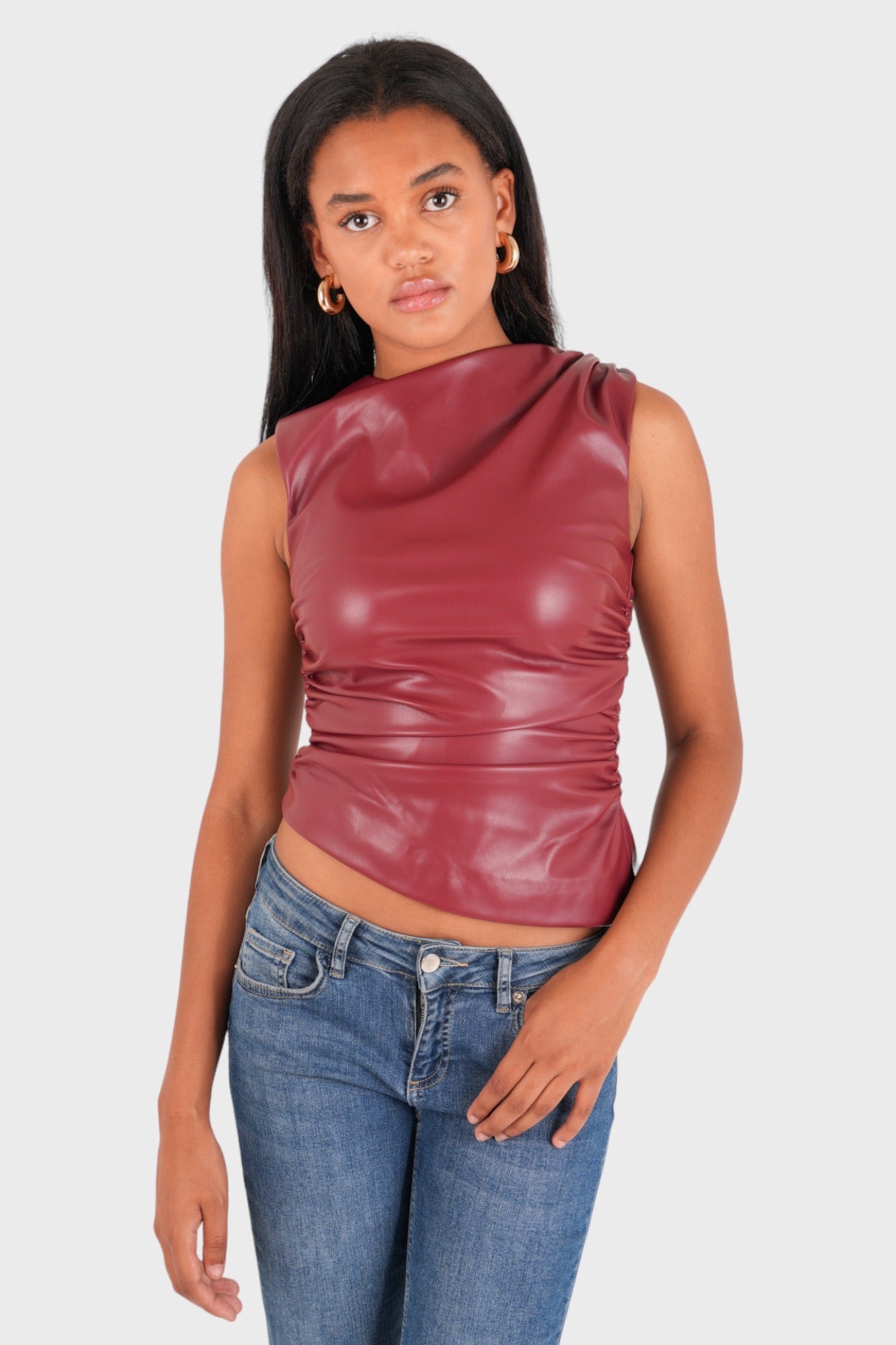"Top de cuero rojo "Classy