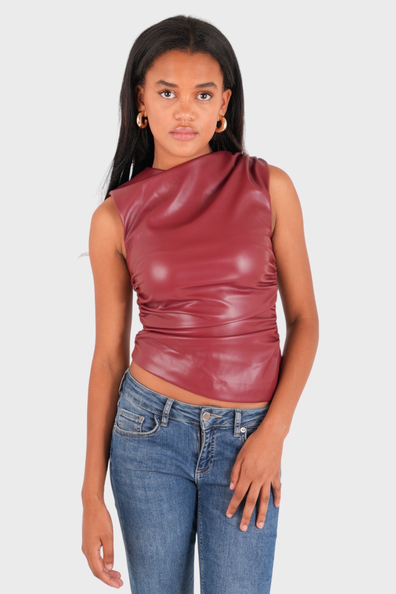 "Top de cuero rojo "Classy