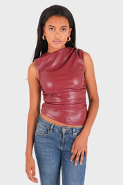 "Top de cuero rojo "Classy
