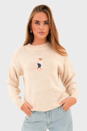 "Hit the slopes" sweater beige